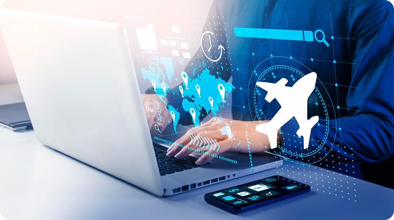 Équipe de professionnels collaborant autour d'une table, symbolisant l'expertise dans l'industrie du voyage et le travail d'équipe pour offrir des solutions technologiques de voyage.